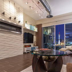 Contemporary Rustic Fireplace - Mosaic Tile