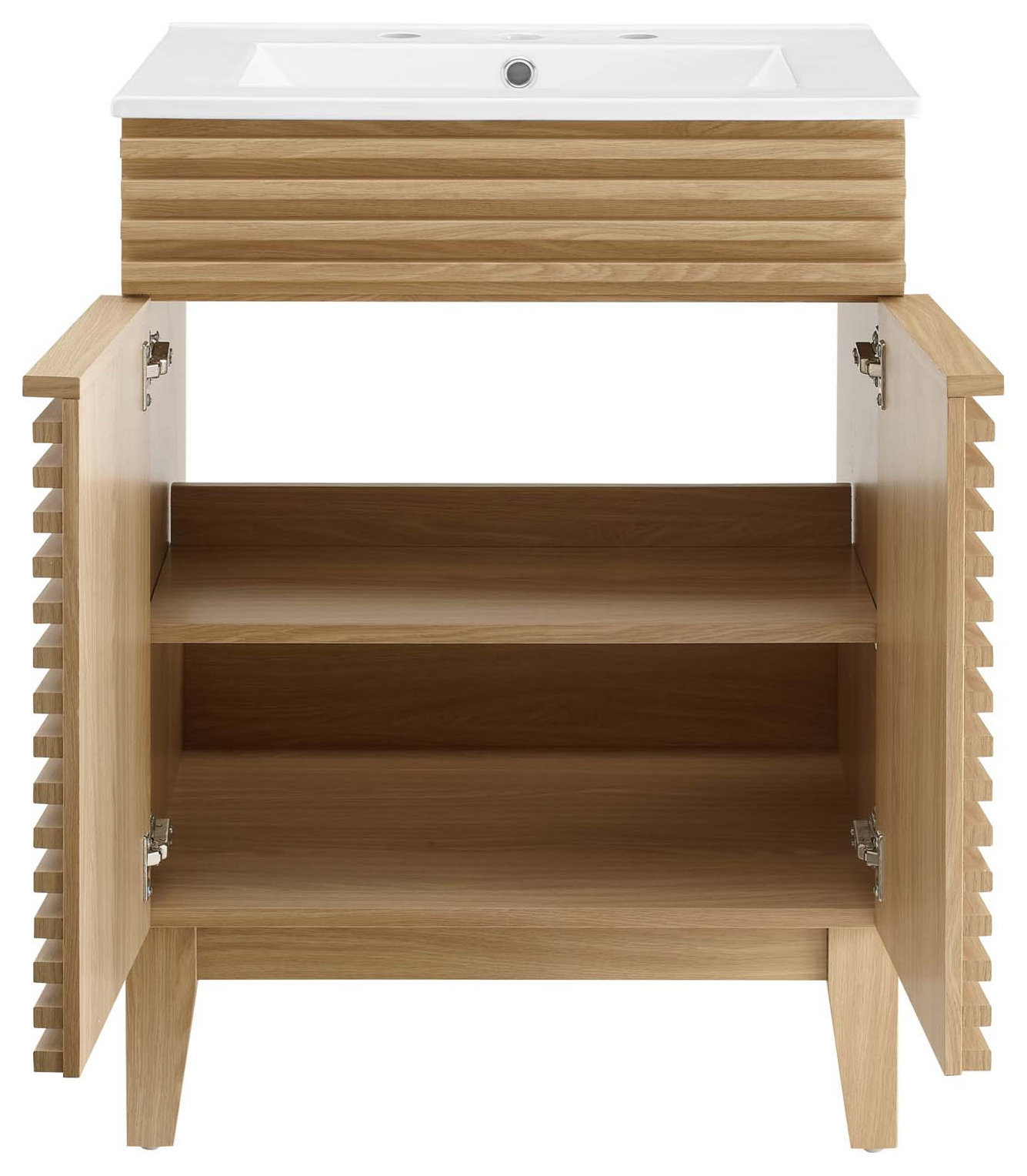 Render Bathroom Vanity, Oak/White