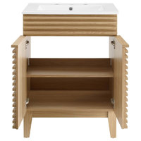 Render Bathroom Vanity, Oak/White