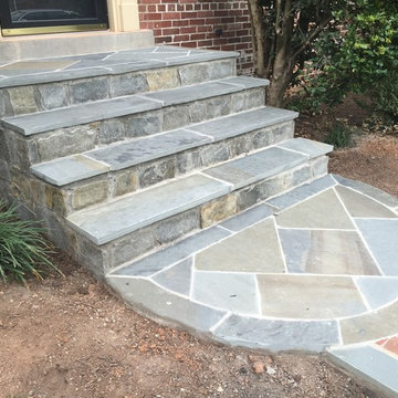 Flagstone Walkway in Bethesda, Custom Border Design & Diamond Pattern