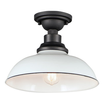 Granville 1-Light Flush Mount, Glossy White