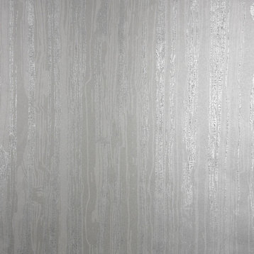 Nova Silver Faux Wood Wallpaper, Sample
