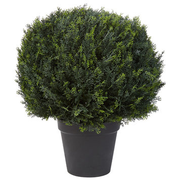 Pure Garden Artificial Cypress Ball Topiary 23" Faux Plant