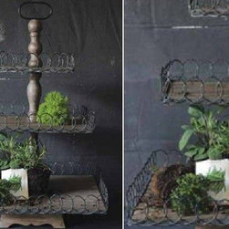 Exquisite Large Distressed Three Tier Basket - Baskets