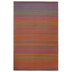 Beach Style Outdoor Rugs Cancun Rug, Multicolor, 6'x9'