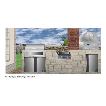 Houston Firepit, Two-Tier Pergola & Outdoor Kitchen With Pizza Oven