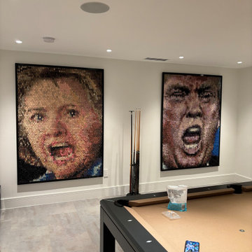 Custom Trump and Hillary Mosaics for new game room