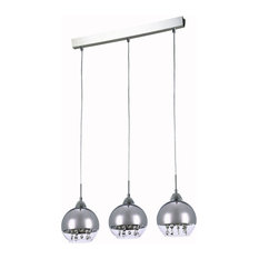 Fusion Iceberg 3-Light Kitchen Island Pendant Light With Metal Shades