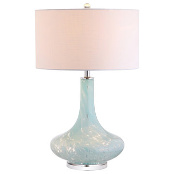 Montreal 29" Glass, Acrylic LED Table Lamp, Ice Blue