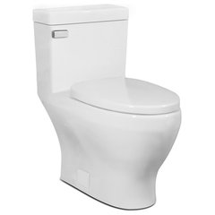 Malibu Home Malibu II Compact Elongated Seat Two Piece Rimless Toilet