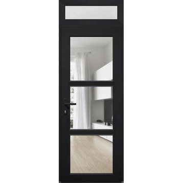 Front Exterior Prehung Door See-through / Manux 8555 Black / 36 x 96" Right In