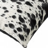 16"X16" Salt And Pepper Black And White Cowhide  Pillow 2 Pack
