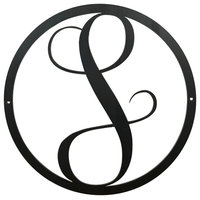 Large Monogram S Circle Door Hanger, 18 Raw Metal