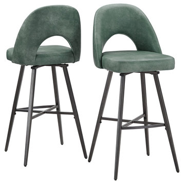 Tierno 29" Bar Height, Set of 2, Teal PU Leather