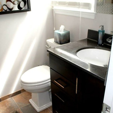 Maple Espresso Cabinets, Polystone Ramses Top