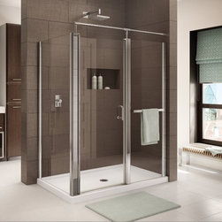 Fleurco Banyo Sevilla In-Line RP 58" x 48" Frameless Corner Shower Enclosure E58 - Bath Products