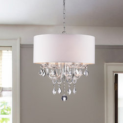 Anona 4-Light White Drum Chandelier - Chandeliers