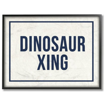 The Kids Room by Stupell Dinosaur Crossing Blue Kids Word Design, 16 x 20