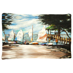 Carolines Treasures JMK1077PILLOWCASE Sailing Lessons Sailboats Fabric Standard Pillowcase Multicolor Large 