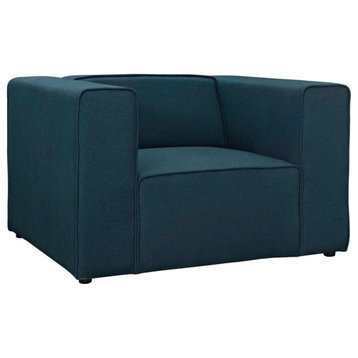 Lyla Blue Upholstered Fabric Armchair