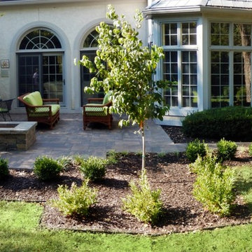 Modern-style Patio, Walkway & Firepit