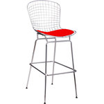 ELK Group International - Chrome Wire Barstool - Clean lines and simplicity make this bar stool a huge hit amongst contemporary enthusiasts. This stool comes complete with a back attached to it, making it safe for even the little ones. With removable seat pads offered in various colors, you can always keep your kitchen, bar, or patio fresh with this chromed bar stool.