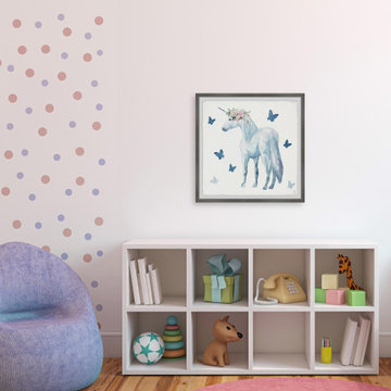 "Magical White Unicorn" Framed Painting Print