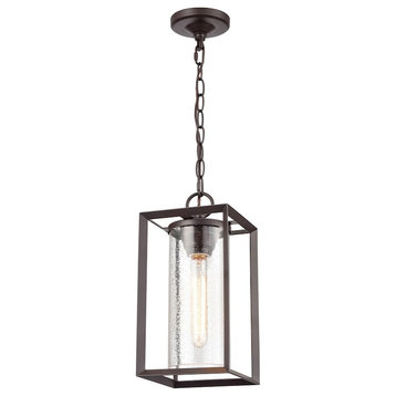 Millennium Wheatland 1-Light Outdoor Hanging Lantern, Bronze/Seeded, 4571-PBZ