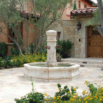 Patio layout showcasing our unique stone elements in architectural settings.