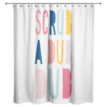 Scrub A Dub Dub Pastel Tones Design 71x74 Shower Curtain