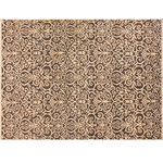 Bareens Designer Rugs - Abstract Cyrena Charcoal/Brown Wool&Silk Rug - 5'2'' x 7'6'' - An elegant hand knotted rug made of finest quality wool and viscous is a brilliant foundation for any room. Breathtaking intricate design with mesmerizing Intricacy with pleasing color palette will enumerate another dimension to your decor.