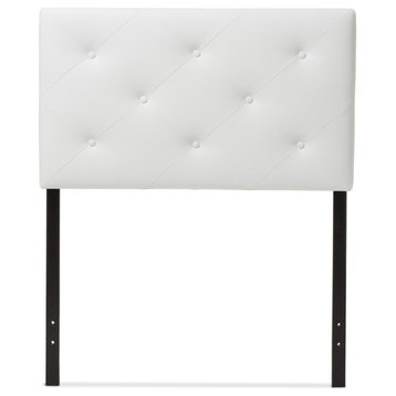 Baltimore Faux Leather Upholstered Twin Headboard, White