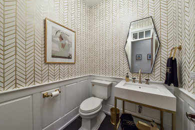 Example of a transitional powder room design in Nashville