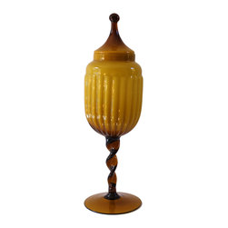 EMPOLI APOTHECARY CAGED URN LIDDED JAR - Vases