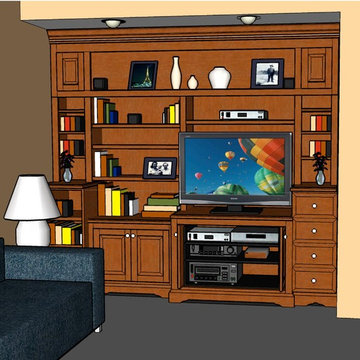 Olson Media Center, in cherry