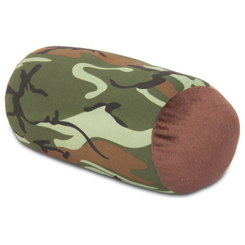 Mini Microbead Pillow Neck Roll Bolster Pillows, Camouflage Print