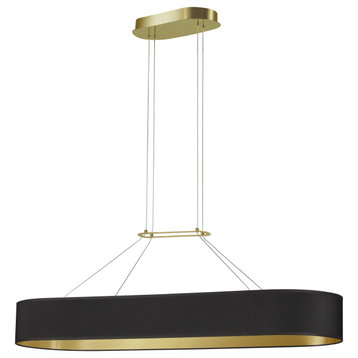 Black and Gold Modern Pendant With Aged Brass Metal