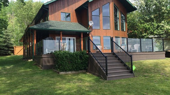 Wrap Around Composite Deck w/ Aluminum Frame-less Glass Railing in Seba Beach