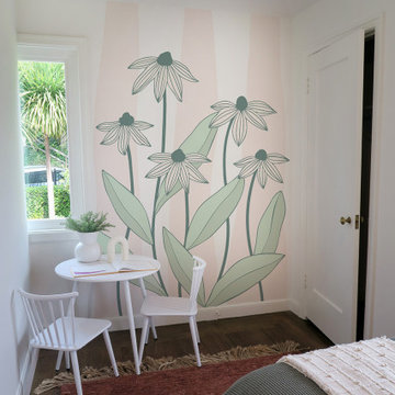 Oakland Hills Toddler Girl's Room Botanical Floral Wall Mural