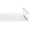 Blex Metal and Glass Wall Shelf, White 24x8x3