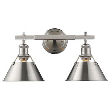 Orwell PW 2 Light Bath Vanity in Pewter with Pewter Shade
