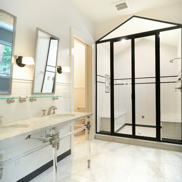 Clean, Contemporary Bathroom with a Steam Shower