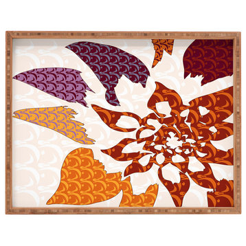 Deny Designs Karen Harris Constance In Orange Blossom Rectangular Tray