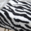 Zebra Faux Fur Bench With Gold Legs, 46''x16''x17''