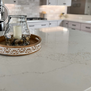 Bright & Timeless Kitchen Reorientation with Fireplace Refresh