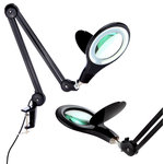 Brightech - Brightech Lightview Desk Lamp with Clamp, 5 Diopter Glass Lens, Black - Magnifying Glasses With Light For Close Work: This magnifying glass with light is designed for people who need continuous close focus work or anyone who needs visual aids to reduce eye fatigue. With high-quality lenses, you won’t feel dizzy when you use it for reading, cross-stitching, sewing, painting, needlework, and other small projects. Things are in focus 8" away.