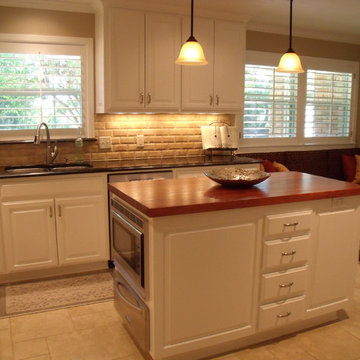 Texas Mesquite Work Island Compliments this Traditional Kitchen
