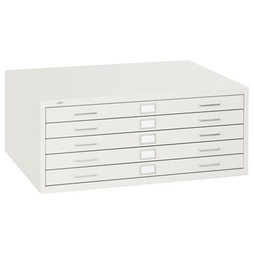 Scranton & Co 5 Drawer Metal Flat Files Cabinet for 24" x 36" Documents in White