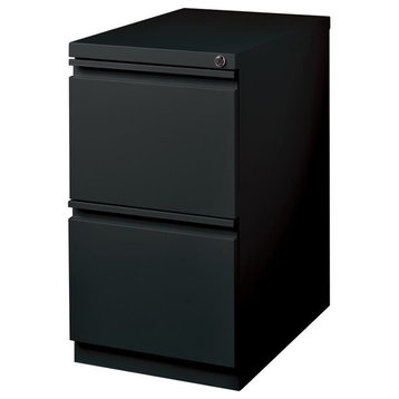 Scranton & Co 23" 2-Drawer Modern Metal Mobile Pedestal File Cabinet in Black