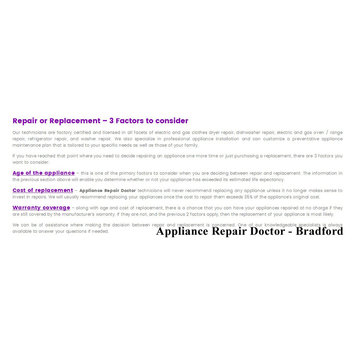 Appliance Repair In Bradford ON - Appliance Repair Doctor (289) 831-1629